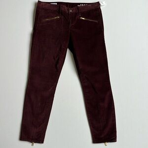Gap 1969 Always Skinny Zippered Jeans In Velvet- Cherrywood Red- NWT- Size 31r